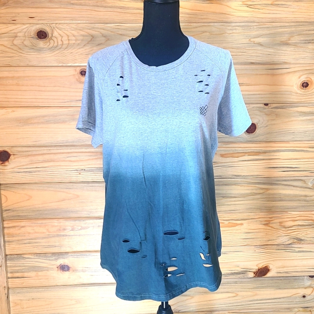 Jed North Ladies Distressed.Ombre Athletic T-Shirt Large